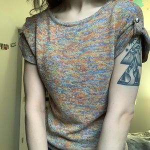 rainbow patterned shirt